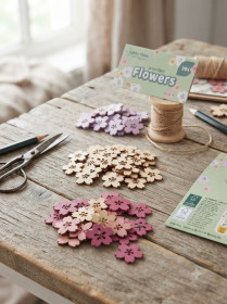 Інше Другое ^/--/^ Дерев&amp;apos;яні квіти для декору та творчості Hobby Flora  (36 шт) ^_^^^ Деревянные цветы для декора и творчества Hobby Flora (36 шт) - фото фото фото