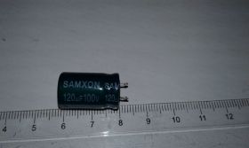 Конденсатори Конденсаторы ^/--/^ Конденсатор электролитический samxon 120 мкФ х 100 В ^_^^^ Конденсатор електролітичний samxon 120 мкФ х 100 В - фото фото фото