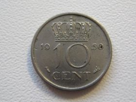 Нідерланди Нидерланды ^/--/^ Нидерланды 10 центов 1950 года 32340 ^_^^^ Нідерланди 10 центів 1950 року 32340 - фото фото фото