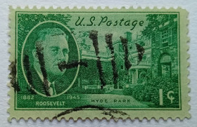 Північна Америка Северная Америка ^/--/^ США 1945 Франклин Рузвельт, 1 /--/ с , гашеная ^_^^^ США 1945 Франклін Рузвельт, 1 /--/ с, гашена - фото фото фото