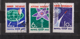 СРСР - СССР - ^/--/^ ЗА МИР БЕЗ ОРУЖИЯ = СССР - СРСР = 1963 р. = гаш.   &amp; ^_^^^ За мир без зброї = СРСР - СРСР = 1963 р. = гаш. &amp; - фото фото фото