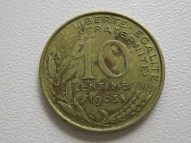 Франція Франция ^/--/^ Франция 10 сантимов 1963 года 15867 ^_^^^ Франція 10 сантимів 1963 15867 - фото фото фото