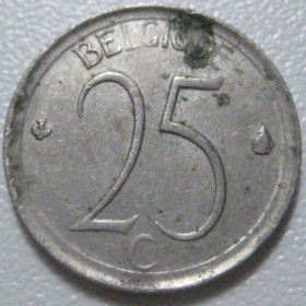 Бельгія Бельгия ^/--/^ Бельгія 25 сантимів 1966 року Belgique 42302 ^_^^^ Бельгия 25 сантимов 1966 года Belgique 42302 - фото фото фото
