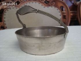 Кухонне начиння, посуд, столове срібло Кухонная утварь, посуда, столовое серебро ^/--/^ Старинная Корзинка - Конфетница  ( Сахарница ) Мельхиор СССР Серебрение ^_^^^ Старовинна Кошичка - Конфетниця ( Сахарниця) Мельхіор СРСР Сріблення - фото фото фото