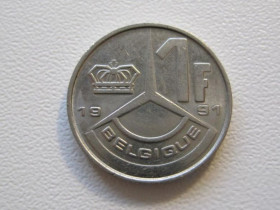Бельгія Бельгия ^/--/^ Бельгия 1 франк 1991 года BELGIQUE 33069 ^_^^^ Бельгія 1 франк 1991 року BELGIQUE 33069 - фото фото фото