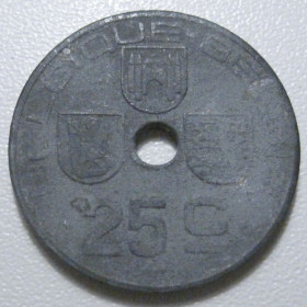 Бельгія Бельгия ^/--/^ Бельгія 25 сантимів 1946 року Belgique - Belgie 42216 ^_^^^ Бельгия 25 сантимов 1946 года Belgique - Belgie 42216 - фото фото фото