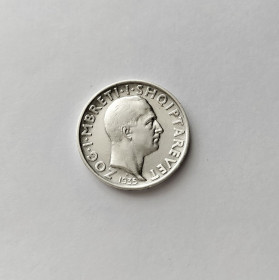 Албанія Албания ^/--/^ 1 ФРАНГ АЛБАНИЯ 1935 состояние UNC серебро РЕДКАЯ!!! ^_^^^ 1935 — стан UNC срібло Рідка!!! - фото фото фото