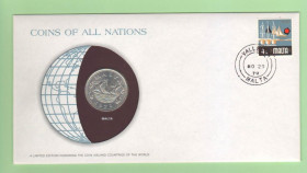Мальта Мальта ^/--/^ МАЛЬТА : монета 10 центов 1972 год конверт из серии &amp;quot;COINS OF ALL NATIONS&amp;quot; + марка ^_^^^ Монета 10 центів 1972 конверт із серії &amp;quot;COINS OF ALL NATIONS &amp;quot; + марка - фото фото фото