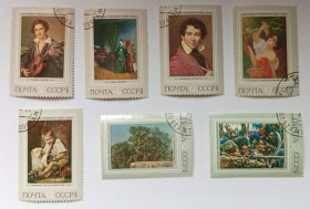 СРСР - СССР - ^/--/^ СССР 1973 Русская живопись XIX века, гашеные (I) ^_^^^ СРСР 1973 Російський живопис XIX століття, гашені (I) - фото фото фото