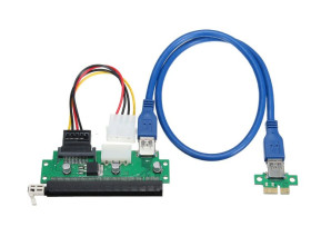 Інші комплектуючі Другие комплектующие ^/--/^ PCI-E Riser Card 1 /--/ x to 16 /--/ x с кабелем USB 3.0 и дополнительным питанием ^_^^^ PCI-E Riser Card 1 /--/ x to 16 /--/ x з кабелем USB 3.0 і додатковим харчуванням - фото фото фото