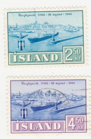 Ісландія Исландия ^/--/^ Исландия 1961 г № 353 - 354 серия гашеная ^_^^^ Ісландія 1961 р No 353 - 354 серія гашена - фото фото фото