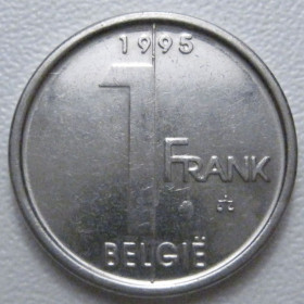 Бельгія Бельгия ^/--/^ Бельгія 1 франк 1995 року Belgie 42806 ^_^^^ Бельгия 1 франк 1995 года Belgie 42806 - фото фото фото