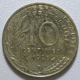 Франція Франция ^/--/^ Франція 10 сантимів 1998 року 1439 ^_^^^ Франция 10 сантимов 1998 года 1439 - фото фото фото