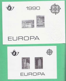 Бенілюкс Бенилюкс ^/--/^ Бельгия  1990 г MNH  - CEPT - чернодрук - тисн. печать в пр. углу ^_^^^ Бельгія 1990 р MNH - CEPT - чорнодрук - тисн. печатка в пр. кутку - фото фото фото