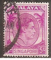 Сінгапур Сингапур ^/--/^ Бр.Сингапур 1952 Sc.5 гаш. Перф.18 ^_^^^ Бр.Сінгапур 1952 Sc.5 гаш. Перф.18 - фото фото фото