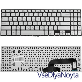 Клавіатури Клавиатуры ^/--/^ Клавиатура для ноутбука ASUS (X /--/ 507 series) rus, silver, без фрейма (ОРИГИНАЛ) ^_^^^ Клавіатура для ноутбука ASUS (X /--/ 507 series) rus, silver, без фрейму - фото фото фото