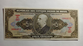 Інше Другое ^/--/^ Бразилія. 5 крузейро. 1954. ^_^^^ Бразилия. 5 крузейро. 1954. - фото фото фото