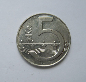 Чехія Чехия ^/--/^ 5 КРОН = 1993 р. = ЧЕХИЯ  - ЧЕХІЯ &amp; ^_^^^ 5 КРОН = 1993 г. = Чехия - Чехия &amp; - фото фото фото