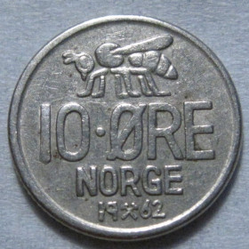 Норвегія Норвегия ^/--/^ Норвегія 10 ере 1962 року #6 /--/ П /--/ 371 ^_^^^ Норвегия 10 эре 1962 года #6 /--/ П /--/ 371 - фото фото фото