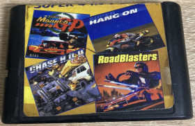 Sega Sega ^/--/^ Картридж Sega Mega Drive Dm-4018 Hang on, RoadBlasters, Monaco.GP, Chase H.Q 2. Б/у. Рабочий! ^_^^^ Картридж Sega Mega Drive Dm-4018 Hang on, RoadBlasters, Monaco.GP, Chase H.Q 2. Робітник! - фото фото фото