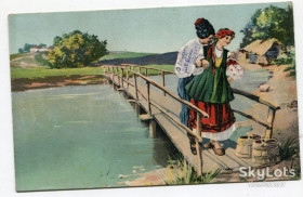 Україна Украина ^/--/^ Поштівка Українські типи, На містку, FeldPost. 1915 р. ^_^^^ Почтовка Украинские типы, На мостике, FeldPost. 1915 г. - фото фото фото