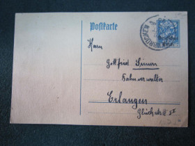Європа Европа ^/--/^ ПОЧТОВАЯ КАРТОЧКА. ГЕРМАНИЯ .  1920 Г ^_^^^ Поштова картка. Німеччина, 1920 - фото фото фото