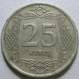 Туреччина Турция ^/--/^ Туреччина 25 куруш 2009 року 41043 ^_^^^ Турция 25 куруш 2009 года 41043 - фото фото фото