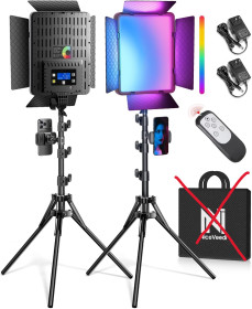 Світлофільтри Светофильтры ^/--/^ Лот № 15275 Студійне світло NiceVeedi LED RGB Photography Light Kit 2 RGB-підсвічуваннями та 20 ефектами, 40 Вт/360° повний колір/2700-6500 /--/ K, студійне освітлення з пультом дистанційного керування та дисплеєм, відеолампування для відеозапису/фотографії ^_^^^ Лот No 15275 Студийный свет NiceVeedi LED RGB Photography Light Kit 2 RGB-подсветками и 20 эффектами, 40 Вт/360° полный цвет/2700-6500 /--/ K, студийное освещение с пультом дистанционного управления и дисплеем, видеолампирование для видеозаписи/фотографии - фото фото фото