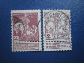 Бенілюкс Бенилюкс ^/--/^ 2 марки з купонами Бельгія 1910 Благодійність Карітас КЦ 17 $ ^_^^^ 2 марки с купонами Бельгия 1910 Благотворительность Каритас КЦ 17 $ - фото фото фото