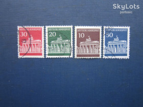 НДР, ФРН ГДР, ФРГ ^/--/^ 4 марки Німеччина ФРН 1966 стандарт Бранденбурзькі ворота гаш ^_^^^ 4 марки Германия ФРГ 1966 стандарт Бранденбургские ворота гаш - фото фото фото