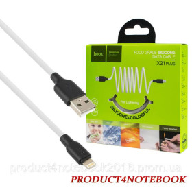 Кабелі Кабели ^/--/^ Кабель HOCO X /--/ 21 Plus USB to iP 2.4 /--/ A, 1 /--/ m, silicone, silicone connectors, Black+White (6931474711816) - фото фото фото