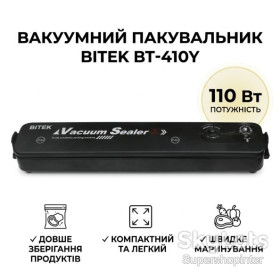 Комплектуючі для кухоної техніки Комплектующие для кухонной техники ^/--/^ Домашний вакууматор для продуктов BITEK BT-410 /--/ Y Кухонный вакуумный упаковщик Черный ^_^^^ Домашній вакууматор для продуктів BITEK BT-410 /--/ Y Кухонний вакуумний упаковник Чорний - фото фото фото