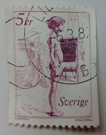 Скандинавія Скандинавия ^/--/^ Швеция 1982 Девочка, гашеная (I) ^_^^^ Швеція 1982 Дівчинка, гашена (I) - фото фото фото