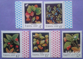 СРСР - СССР - ^/--/^ СССР 1982 флора ягоды СК 5205-5209 MNH ^_^^^ СРСР 1982 флора ягоди СК 5205-5209 MNH - фото фото фото