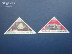 ОАЕ ОАЭ ^/--/^ 2 марки Шарджа ОАЕ 1965 зв&amp;apos;язок телеграф без клею ^_^^^ 2 марки Шарджа ОАЕ 1965 зв'язок телеграф без клею - фото фото фото