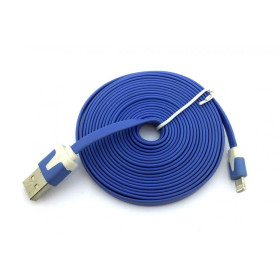 Кабелі Кабели ^/--/^ Дата кабель FLAT iPhone 5 3 /--/ m Blue    (тех. упаковка) ^_^^^ Дата кабель FLAT iPhone 5 3 /--/ m Blue (тих. упаковка) - фото фото фото
