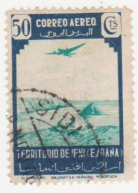 Марокко Марокко ^/--/^ Испанские колонии  ( Марокко-Ифни) 1943 г. № 32 гашеная ^_^^^ Іспанські колонії ( Марокко-Іфні) 1943 р. No 32 гашена - фото фото фото