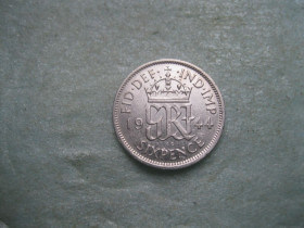 Георг V (-) Георг V (-) ^/--/^ Великобритания. 6 пенсов 1944 г.Серебро ..Оригинал. Состояние. ^_^^^ Велика Британія. 6 пенсів 1944 р. Срібло. Стан. - фото фото фото