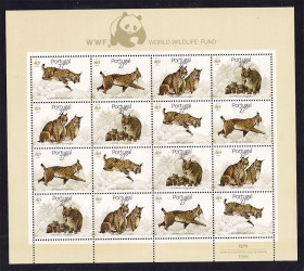 Фауна Фауна ^/--/^ Фауна . Португалия  1988 г  MNH - к/б - WWF - рысь ^_^^^ Португалія 1988 MNH - к/б - WWF - рись - фото фото фото