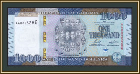 Ліберія Либерия ^/--/^ Либерия 1000 долларов 2022 P-43  (43 /--/ s) UNC Новинка! ^_^^^ Ліберія 1000 доларів 2022 P-43 (43 /--/ s) UNC Новинка! - фото фото фото