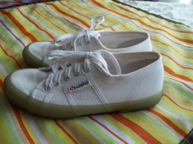 Кросівки Кроссовки ^/--/^ Prom   ( 37 р - стелька - 23 см )  SUPERGA Белые  кеды мокасины женские Оригинал Б / У ^_^^^ Prom ( 37 р - стелька - 23 см ) SUPERGA Білі кеди мокасини жіночі Оригінал Б / У - фото фото фото