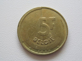 Бельгія Бельгия ^/--/^ Бельгия 5 франков 1987 года BELGIE 25455 ^_^^^ Бельгія 5 франків 1987 BELGIE 25455 - фото фото фото