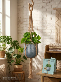 Кімнатні Комнатные ^/--/^ Підвіс для вазонів макраме з джуту  (Home Accents), 100 см ^_^^^ Подвес для вазонов макраме из джута (Home Accents), 100 см - фото фото фото