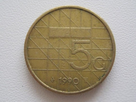 Нідерланди Нидерланды ^/--/^ Нидерланды 5 гульденов 1990 года 23384 ^_^^^ Нідерланди 5 гульденів 1990 року 23384 - фото фото фото