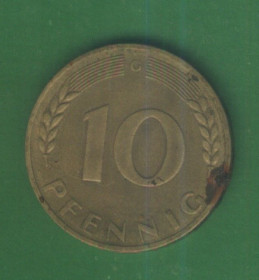 НДР, ФРН ГДР, ФРГ ^/--/^ Германия 5 пфеннигов, 1950 г.  Отметка монетного двора: &amp;quot;G&amp;quot; - Карлсруэ ^_^^^ Німеччина 5 пфенігів, 1950 Позначка монетного двору: &amp;quot;G&amp;quot; - Карлсруе - фото фото фото