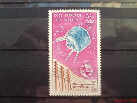 Освоєння космосу Освоение космоса ^/--/^ Сомали Fr Somali Coast .Mi 365. ITU-100.1965.Telegraph,Syncom satellite MNH ^_^^^ Сомалі Fr Somali Coast .Mi 365. ITU-100.1965.Telegraph,Syncom satellite MNH - фото фото фото