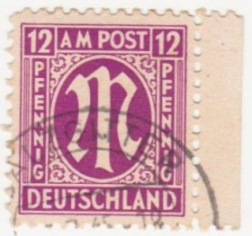 НДР, ФРН ГДР, ФРГ ^/--/^ Германия British American Zone 1945 - 1949 г. № 8 гашеная ^_^^^ Німеччина British American Zone 1945 - 1949 р. No 8 гашена - фото фото фото