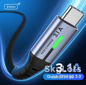 Кабелі Кабели ^/--/^ INIU USB Type C Nylon кабель 5 /--/ V/3.1 /--/ A для быстрой зарядки и передачи данных 0,5 м ^_^^^ INIU USB Type C Nylon кабель 5 /--/ V/3.1 /--/ A для швидкої зарядки і передачі даних 0,5 м - фото фото фото
