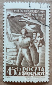 Польща Польша ^/--/^ Польша 1952 Международный женский день Mi 724 ^_^^^ 1952 — Міжнародний жіночий день Mi 724 - фото фото фото