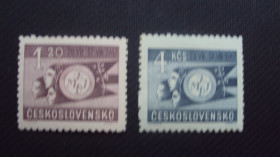 Чехословаччина Чехословакия ^/--/^ ЧССР 1947 /--/ г. негаш. ^_^^^ ЧССР 1947 /--/ р. негаш. - фото фото фото